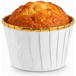 Cake Star Alobalové pevné košíčky na muffiny bílé se zlatým vnitřkem (50 ks) – Sleviste.cz