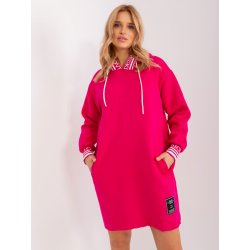 RELEVANCE Tmavě růžové mikinové šaty s kapsami rv-tu-9224.95p-fuchsia