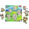 Dřevěná hračka Trefl vkládačka s úchyty Paw Patrol v džungli 22 x 22 cm 5 dílků