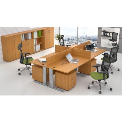 NABYTEK-DESIGNOVY.CZ - ZEP 4.6 11 Sestava kancelářského nábytku Komfort 4.6 buk – Zboží Dáma