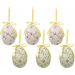Clayre & Eef dekorace závěsné vajíčko s květy Spring Egg Ø 7*10 cm 6ks – Zboží Dáma