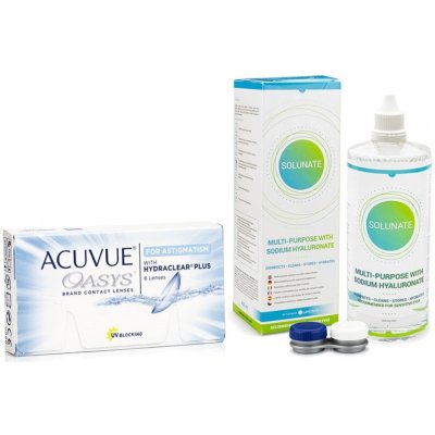 Johnson & Johnson Acuvue Oasys for Astigmatism 6 čoček + Solunate Multi-Purpose 400 ml s pouzdrem – Hledejceny.cz
