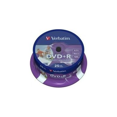 Verbatim DVD+R 4,7GB 16x, AZO, printable, cakebox, 25ks (43539) – Hledejceny.cz