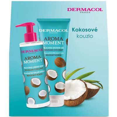 Dermacol Aroma Moment tekuté mýdlo Brazilský kokos 250 ml + sprchový gel Brazilský kokos 250 ml – Zboží Mobilmania