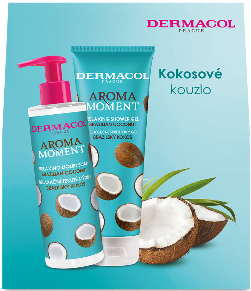 Dermacol Aroma Moment tekuté mýdlo Brazilský kokos 250 ml + sprchový gel Brazilský kokos 250 ml