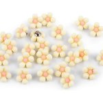 Knoflík plastový 14 mm 3D květ krémová – Hledejceny.cz