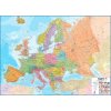 Nástěnné mapy Obří Evropa politická - magnetická nástěnná mapa 170 x 124 cm ve stříbrném hliníkovém rámu