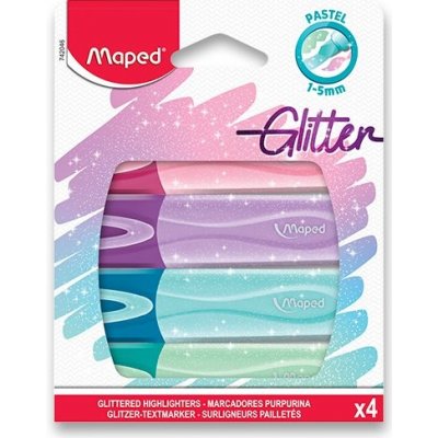 Maped 42046 Zvýrazňovač Fluo Peps Classic Glitter sada 4 ks – Zboží Živě