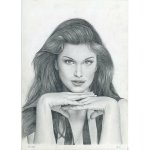 Peter Bahurinský, Cindy Crawford, Malba na papíře, tužka , 21 x 29 cm – Hledejceny.cz