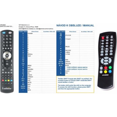 Dálkový ovladač General Hyundai DVB-T210, DVB-T231, DVB-T118U V1 – Hledejceny.cz