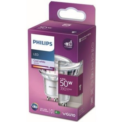 Philips 8718699776992 LED žárovka 1x4,6W GU10 390lm 4000K studená bílá, bodová, Eyecomfort