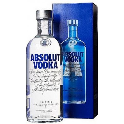 Absolut Blue 40 % 3 l (holá láhev) – Hledejceny.cz