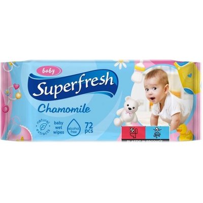 SUPERFRESH vlhčené ubrousky Chamomile 72 ks – Zboží Mobilmania