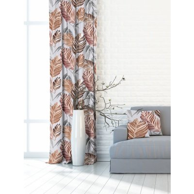 Závěsy dekorační Lupena hnědá - více rozměrů - 145x250cm / Ano 380392-2010 D – Hledejceny.cz