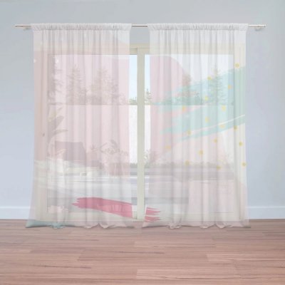 Záclony Světlý vzor: 2 ks - 150x250 cm - Sablio – Hledejceny.cz