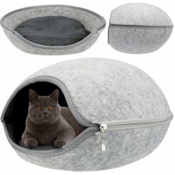 Trixie Kočičí budka odstíny šedé oválný 46 cm x 40 cm