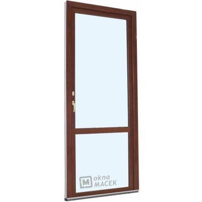 Kömmerling balkonové dveře 70 AD OS s příčkou levé ořech/ořech 80 x 240 cm oboustranná klika + FAB + hliníkový práh – Hledejceny.cz