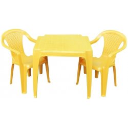 Progarden Sada 2 židličky a stoleček žlutá