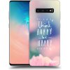 Pouzdro a kryt na mobilní telefon Samsung Picasee Ultimate Case Samsung Galaxy S10 Plus Think happy be happy