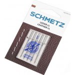 Strojové jehly na kůži sdružené 80; 90; 100 Schmetz na kartě Varianta: 2 (90/14) nikl, Balení: 1 karta – Zboží Mobilmania