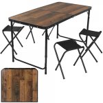 Gardlov 27304 Skládací kempingový set, stůl + 4 židle, hnědý – Sleviste.cz