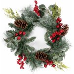 Berry and pinecone Vánoční věnec červená 45 x 10 x 39 cm – Zboží Dáma