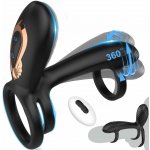 SuperLove Vibrating Cock Ring with 360 Twisting G-Spot Stimulator & Remote Black – Zboží Mobilmania