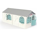 Doloni dětský zahradní domeček XXL šedo-bílo-zelený – Zboží Mobilmania