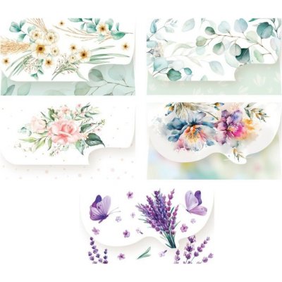 Obálky dárkové 90x157mm Flowers, mix – Zboží Živě