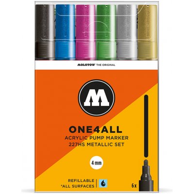 Molotow One4All 227HS 4mm 6ks metalické – Zboží Dáma