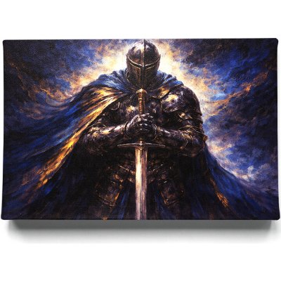 KRAFTHOUSE.EU Rytíř Modré Noci – obraz na plátně Premium Canvas | 100% bavlna | Různé rozměry Velikost: 30 x 20 cm – Zboží Dáma