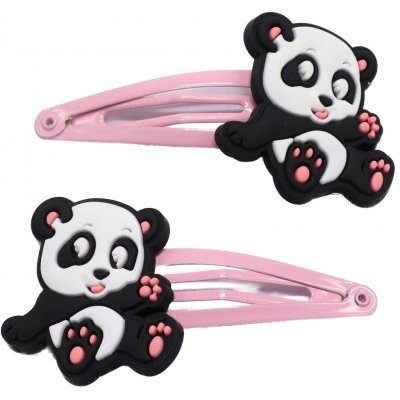 Sponky s pandou, 2 ks Barva: růžová – Zboží Mobilmania