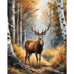 Norimpex Diamantový obrázek 30x40cm Jelen na lesní cestě – Hledejceny.cz