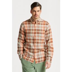 Gant reg linen Madras shirt oranžová