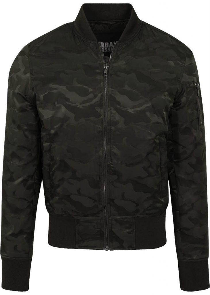 Urban Classics pánský maskáčový bomber Mash TB1621 zelený