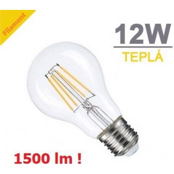 LED21 LED žárovka 12W 4xCOS Filament E27 1500lm TEPLÁ BÍLÁ