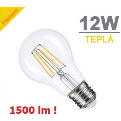 LED21 LED žárovka 12W 4xCOS Filament E27 1500lm TEPLÁ BÍLÁ