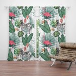 Sablio Závěs Zebra a Plameňák: 2ks 140x250cm – Hledejceny.cz