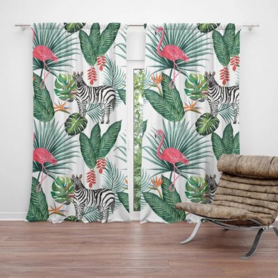Sablio Závěs Zebra a Plameňák: 2ks 140x250cm – Hledejceny.cz