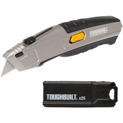 Toughbuilt | Kovový automatický vysouvací nůž Varianta: Nůž 1 x ks + 25 náhr čepelí – Zbozi.Blesk.cz