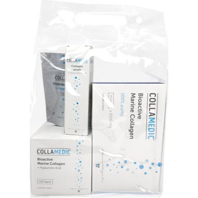 Collamedic 3v1 kolagen nápoj 5000 mg 30 sáčků + kyselina hyaluronová 120 kapslí + kolagenové sérum 50 ml – Hledejceny.cz