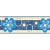 Impol Trade Samolepící bordura květy modré 69019 5m x 6,9cm