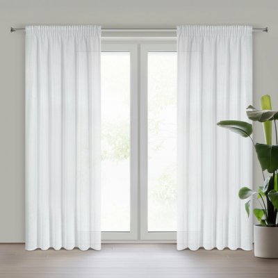 EUROFIRANY ZÁCLONA NA PÁSCE VIOLA 140X270 CM BÍLÁ – Zboží Mobilmania