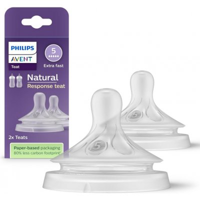 Avent savičky Natural Response 5 velmi rychlý průtok transparentní 2 ks – Zboží Dáma