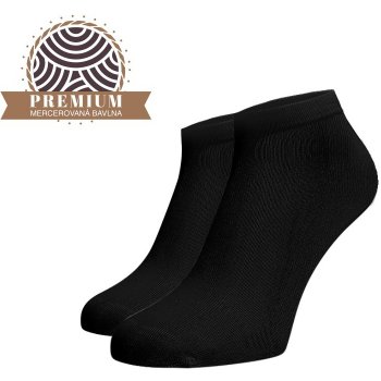 Kotníkové ponožky z mercerované bavlny černé
