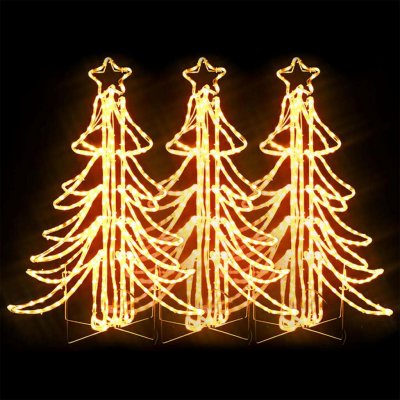 vidaXL LED vánoční stromky 3 ks. Skládací teplá bílá 87x87x93 cm – Hledejceny.cz