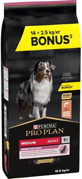 Purina Pro Plan Medium Adult Sensitive Skin losos 16,5 kg