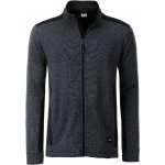 JAMES & NICHOLSON na zip Knitted Workwear Fleece JN862 Carbonový melír Černá – Zboží Mobilmania