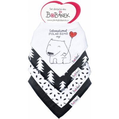 Bobánek bryndáčky set slintáčků 4 ks Polární medvídek – Sleviste.cz