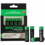 PATONA nabíjecí baterie AA/LR6 Li-Pol 2000mAh 1,5V s USB-C nabíjením, 4ks v balení | Zboží Auto
